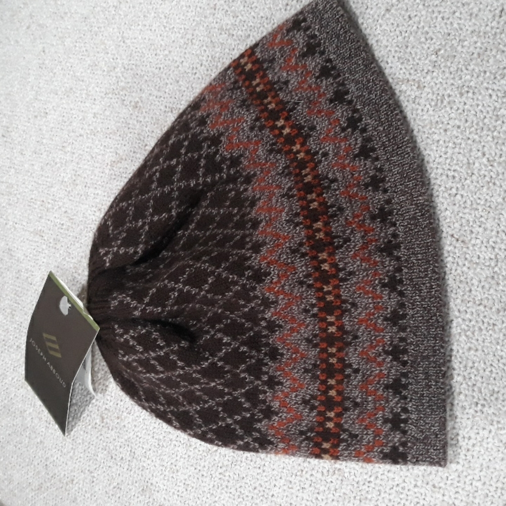 Joseph Abboud brown and orange wool cap. NWT